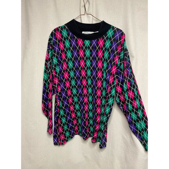 Retro 80’s 90’s statement pullover cotton sweater size XL - Picture 1 of 5
